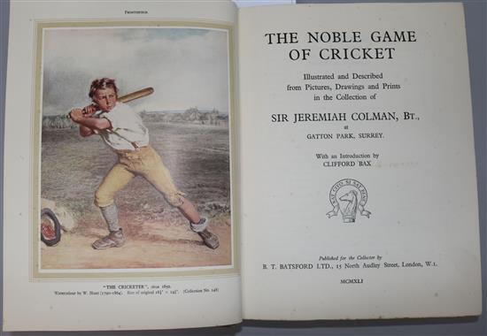 COLMAN, JEREMIAH, SIR - THE NOBLE GAME OF CRICKET,